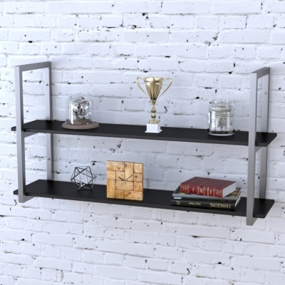 Полка PL-2-18 Loft Design Черный ST7 112 см Серебристый