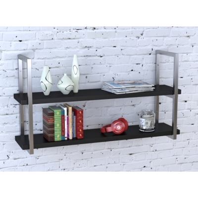 Полка PL-2-36 Loft Design Черный ST7 112 см Серебристый