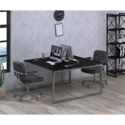 Двойной письменный стол Loft design Q-140 Черный ST7