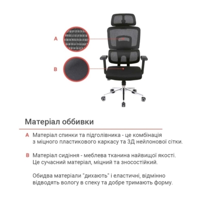 Кресло АКЛАС Арктик GTR 3D BL (LVB Black OS Black)