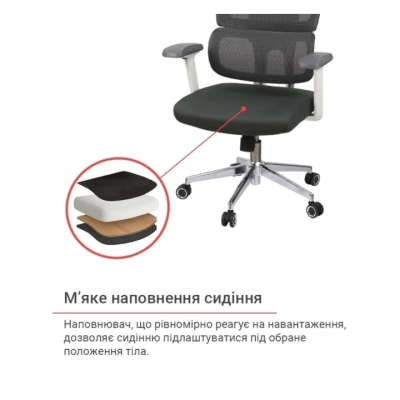 Кресло АКЛАС Арктик GTR 3D WT (LVB Grey/OS Gray)