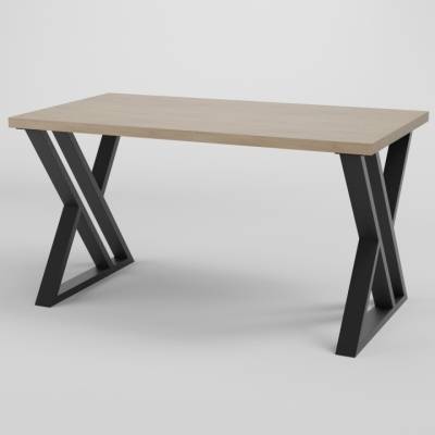 Стол обеденный лофт Неман ГЕРКУЛЕС 1180x600 Дуб кремона торро/Черный