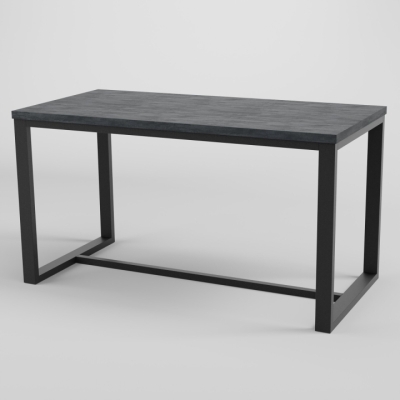 Стол обеденный лофт Неман ЛОРД 1180x600 Угольный камень/Черный