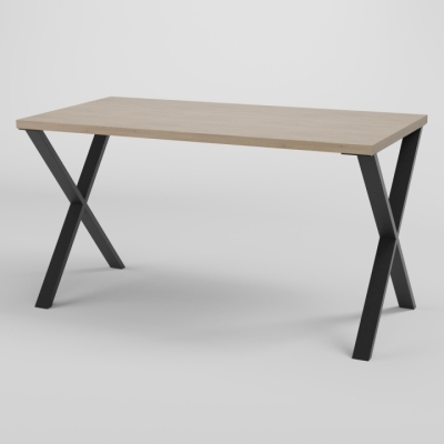 Стол обеденный лофт Неман ПЕРС 1380x675 Дуб кремона торро/Черный