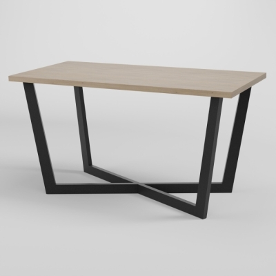 Стол обеденный лофт Неман ЛАМА 1380x675 Дуб кремона торро/Черный