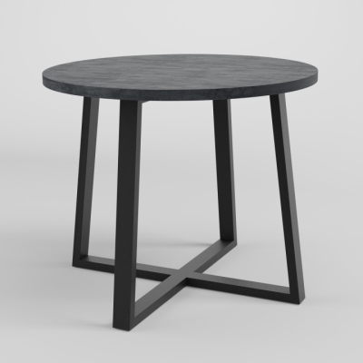 Стол обеденный лофт Неман ПРОУН D800 Угольный камень/Черный