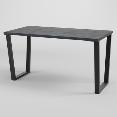 Стол обеденный лофт Неман ГАРТ 1380x675 Угольный камень/Черный