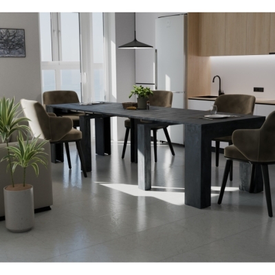 Обеденный раздвижной стол Неман ПИТОН Люкс Угольный камень