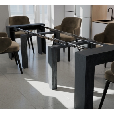 Обеденный раздвижной стол Неман ПИТОН Люкс Угольный камень