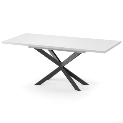 Раздвижной обеденный стол СПАЙДЕР МДФ Белый глянец/Черный 1400x800