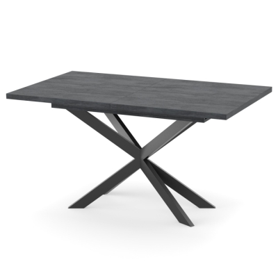 Раздвижной обеденный стол СПАЙДЕР ДСП Угольный камень/Черный 1400x800