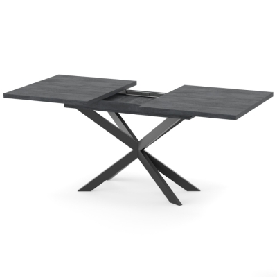 Раздвижной обеденный стол СПАЙДЕР ДСП Угольный камень/Черный 1400x800
