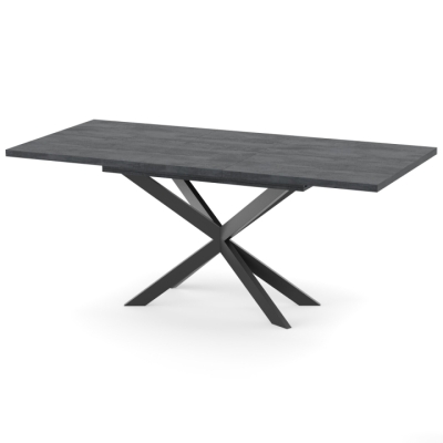 Раздвижной обеденный стол СПАЙДЕР ДСП Угольный камень/Черный 1400x800