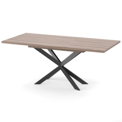 Раздвижной обеденный стол СПАЙДЕР МДФ Волосский орех/Черный 1400x800