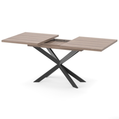 Раздвижной обеденный стол СПАЙДЕР МДФ Волосский орех/Черный 1400x800