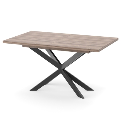 Раздвижной обеденный стол СПАЙДЕР МДФ Волосский орех/Черный 1400x800