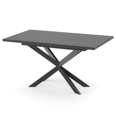 Раздвижной обеденный стол СПАЙДЕР МДФ Вяз металлический/Черный 1400x800