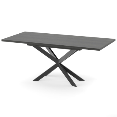 Раздвижной обеденный стол СПАЙДЕР МДФ Вяз металлический/Черный 1400x800