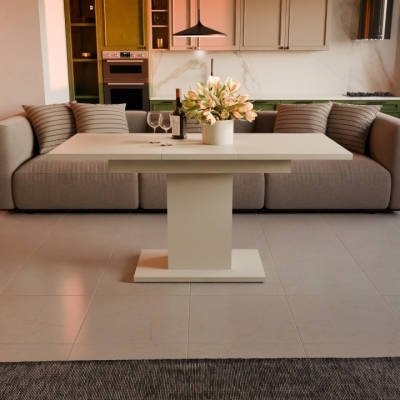 Обеденный раздвижной стол Неман ТВИСТ МДФ Капучино