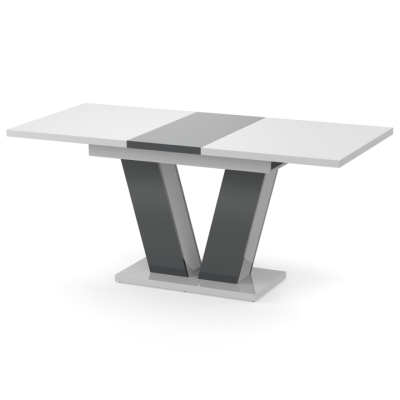 Обеденный раздвижной стол Неман РОЙ МДФ Белый/Серый глянец