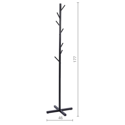 Вешалка напольная АКЛАС Магнолия VKY-6023B 177x46 (Черный)