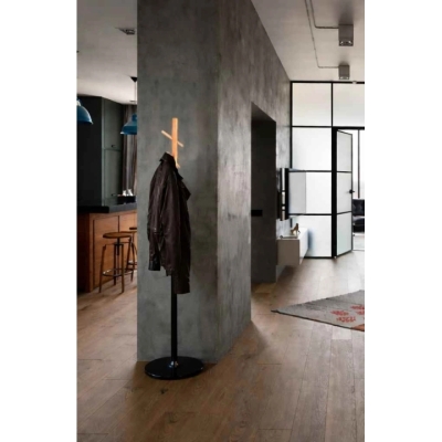 Вешалка напольная АКЛАС Инжир VKY-6014B 171x37 (Бук/металл черный)