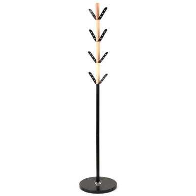 Вешалка напольная АКЛАС Лищына VKY-6039B 179x38 (Бук/металл черный)