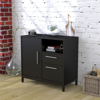 Тумба офисная L-800 combi Loft design Черный ST7