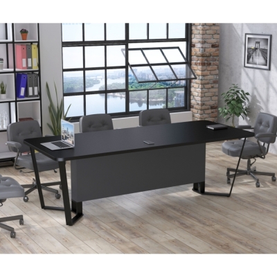 Стол для переговоров V-240 Loft Design Черный ST7 Без розеток