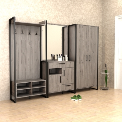 Прихожая ПЛХ-3 Хортица (2180x350x1900) Дуб Аппалачи Гамма стиль