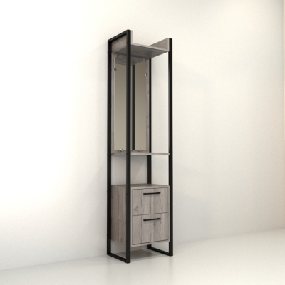 Тумба с зеркалом ЛШХ-9 Хортица (460x350x1900) Дуб Аппалачи Гамма стиль