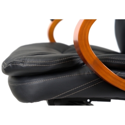 Кресло АКЛАС Тироль EX GB-236WW (Кожа LC-A Black/PU Black)