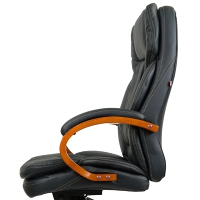 Кресло АКЛАС Тироль EX GB-236WW (Кожа LC-A Black/PU Black)