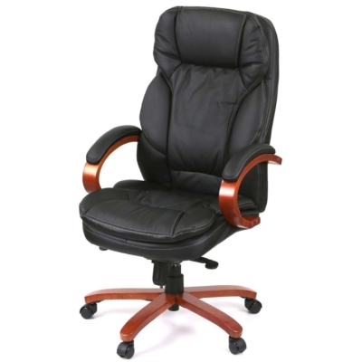 Кресло АКЛАС Тироль EX GB-236WW (Кожа LC-A Black/PU Black)