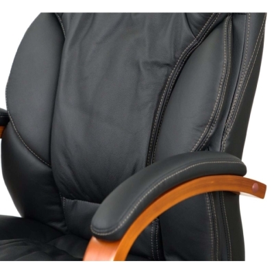 Кресло АКЛАС Тироль EX GB-236WW (Кожа LC-A Black/PU Black)