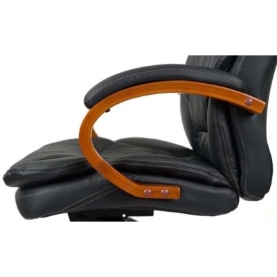 Кресло АКЛАС Тироль EX GB-236WW (Кожа LC-A Black/PU Black)