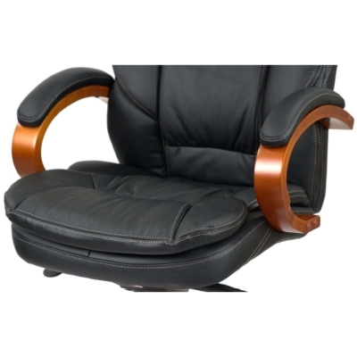 Кресло АКЛАС Тироль EX GB-236WW (Кожа LC-A Black/PU Black)