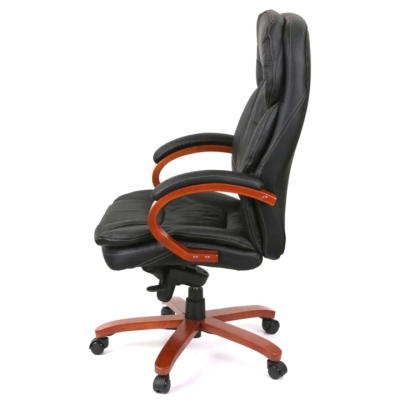 Кресло АКЛАС Тироль EX GB-236WW (Кожа LC-A Black/PU Black)