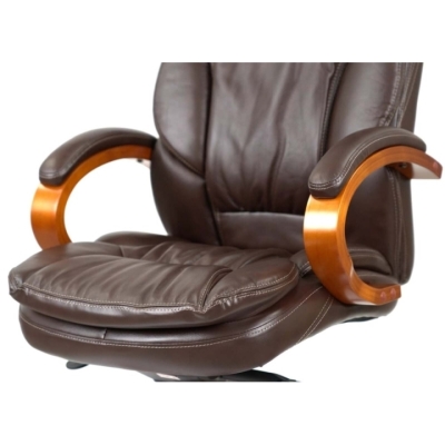 Кресло АКЛАС Тироль EX GB-236WW (Кожа LC-K Dark brown/PU Dark brown)