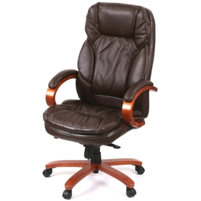 Кресло АКЛАС Тироль EX GB-236WW (Кожа LC-K Dark brown/PU Dark brown)