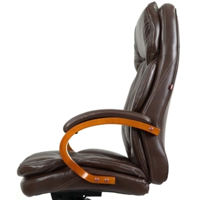 Кресло АКЛАС Тироль EX GB-236WW (Кожа LC-K Dark brown/PU Dark brown)