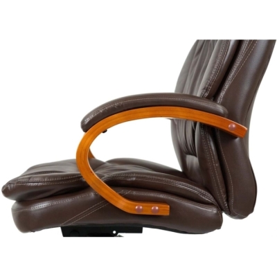 Кресло АКЛАС Тироль EX GB-236WW (Кожа LC-K Dark brown/PU Dark brown)
