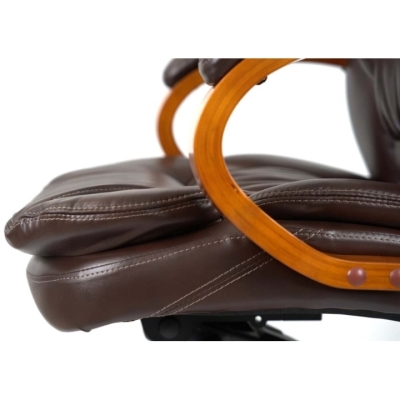 Кресло АКЛАС Тироль EX GB-236WW (Кожа LC-K Dark brown/PU Dark brown)