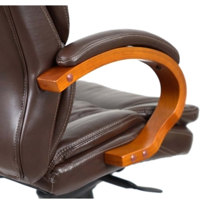 Кресло АКЛАС Тироль EX GB-236WW (Кожа LC-K Dark brown/PU Dark brown)