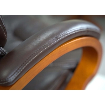 Кресло АКЛАС Тироль EX GB-236WW (Кожа LC-K Dark brown/PU Dark brown)