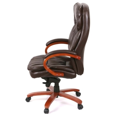 Кресло АКЛАС Тироль EX GB-236WW (Кожа LC-K Dark brown/PU Dark brown)