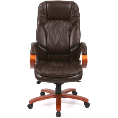 Кресло АКЛАС Тироль EX GB-236WW (Кожа LC-K Dark brown/PU Dark brown)