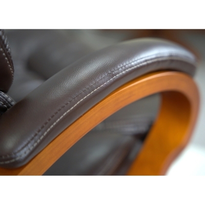 Кресло АКЛАС Тироль EX GB-236WW (Кожа LC-K Dark brown/PU Dark brown)
