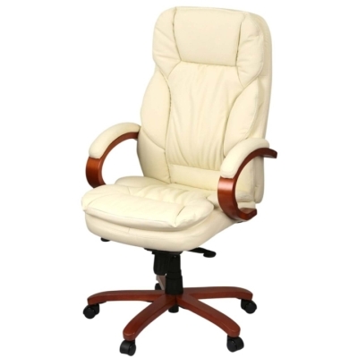 Кресло АКЛАС Тироль EX GB-236WW (Кожа LC-F Beige/PU Beige)