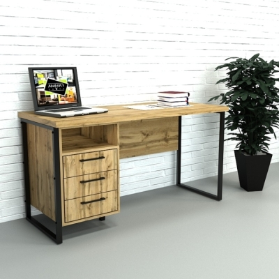  Офисный стол лофт СПЛГ-3 Дуб Аппалачи (1390x600x765) Дуб Аппалачи Гамма стиль 